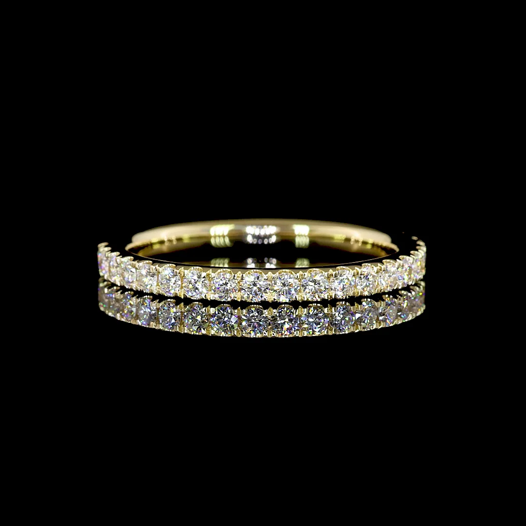 0.42 Cts 14k Yellow Gold Round Shape 3/4 Band Eternity Band