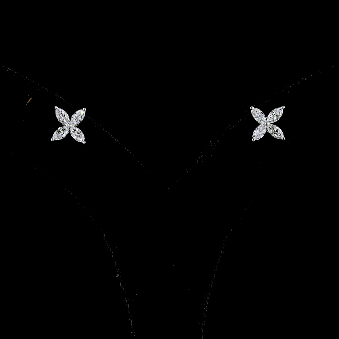 0.93 Cts Platinum Marquise Shape Studs Earring
