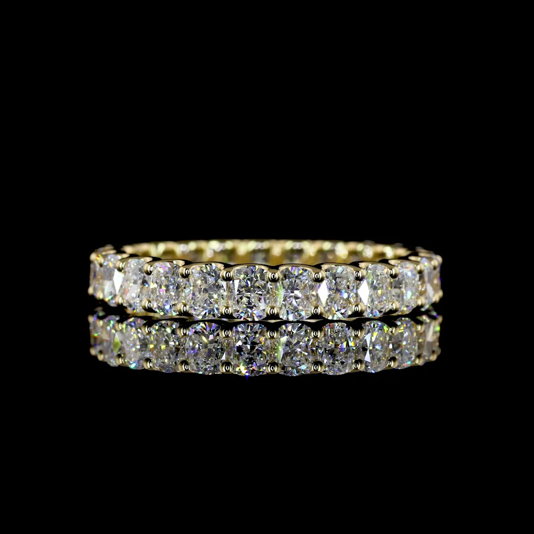 2.81 Cts 14k Yellow Gold Cushion Brilliant Shape Eternity Band Eternity Band
