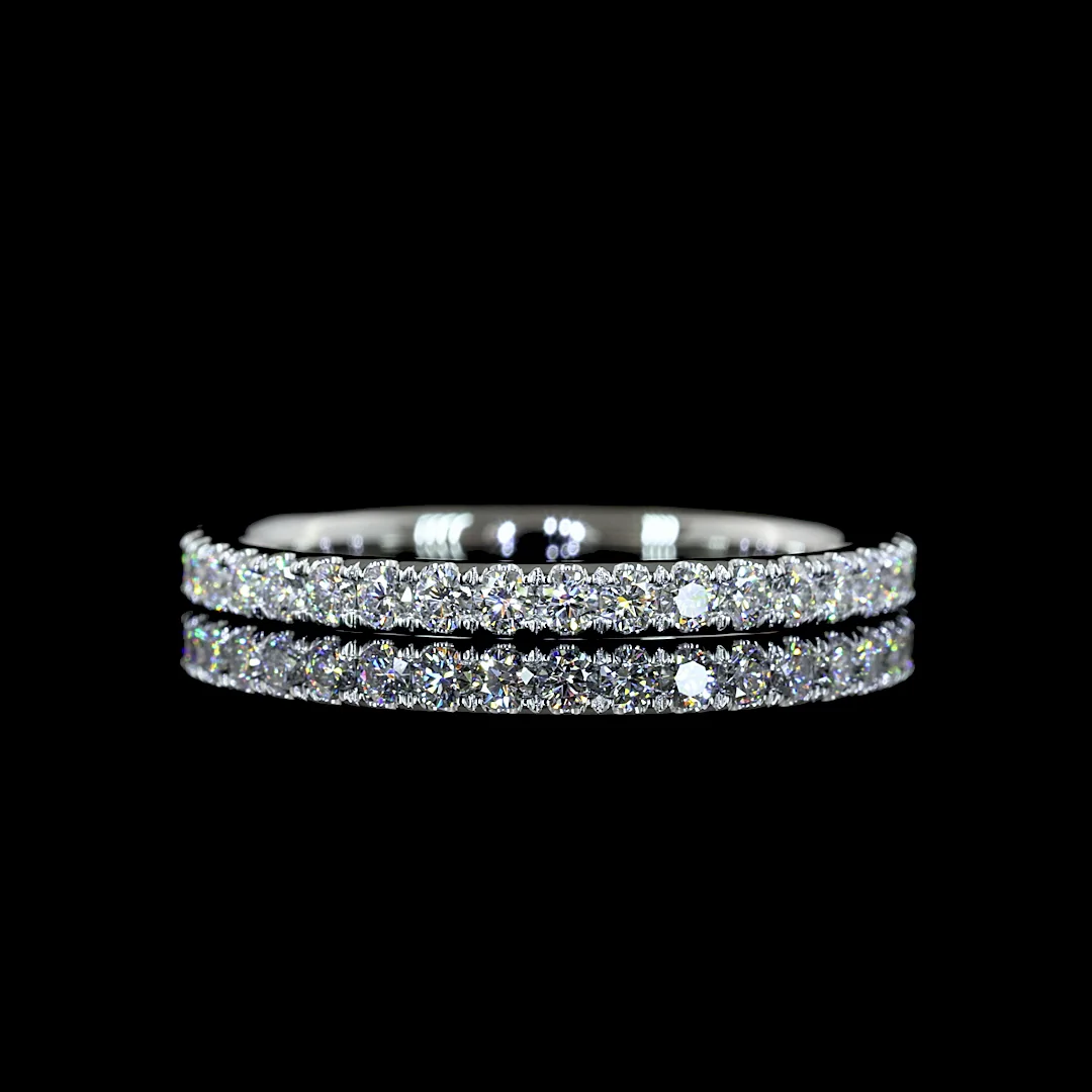 0.69 Cts Platinum Round Shape 3/4 Band Eternity Band
