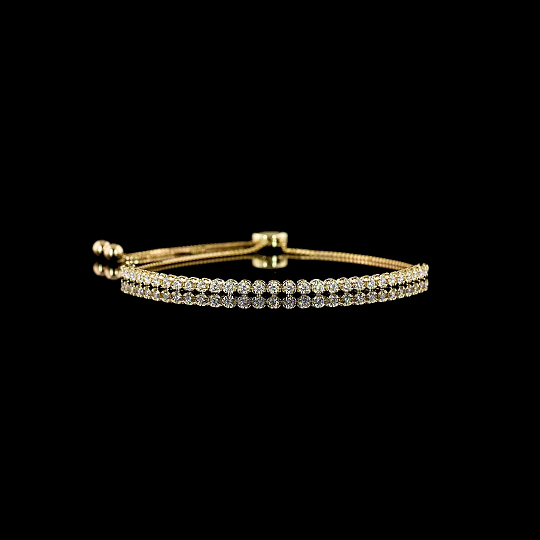 0.86 Cts 14k Yellow Gold Round Shape Tennis Bracelet