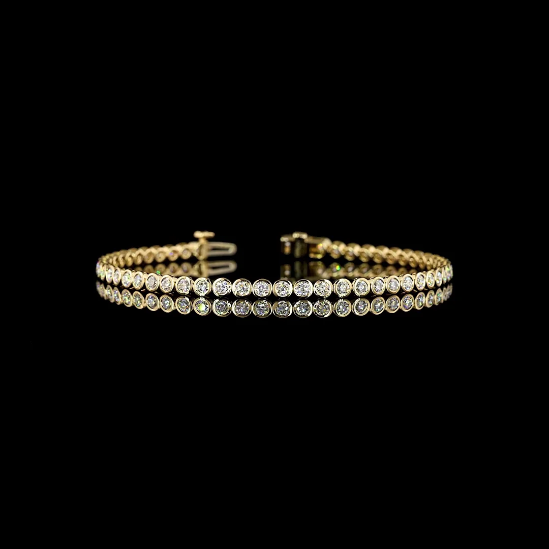 2.52 Cts 14k Yellow Gold Round Shape Tennis Bracelet