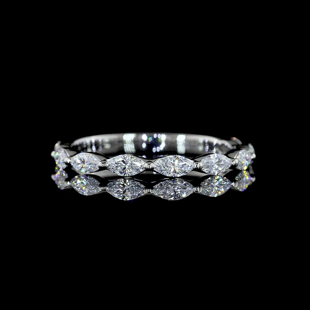 0.56 Cts Platinum Marquise Shape 3/4 Band Eternity Band