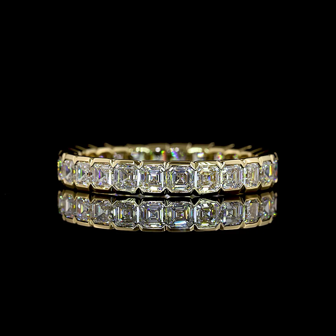 2.84 Cts 14k Yellow Gold Asscher Shape Eternity Band Eternity Band