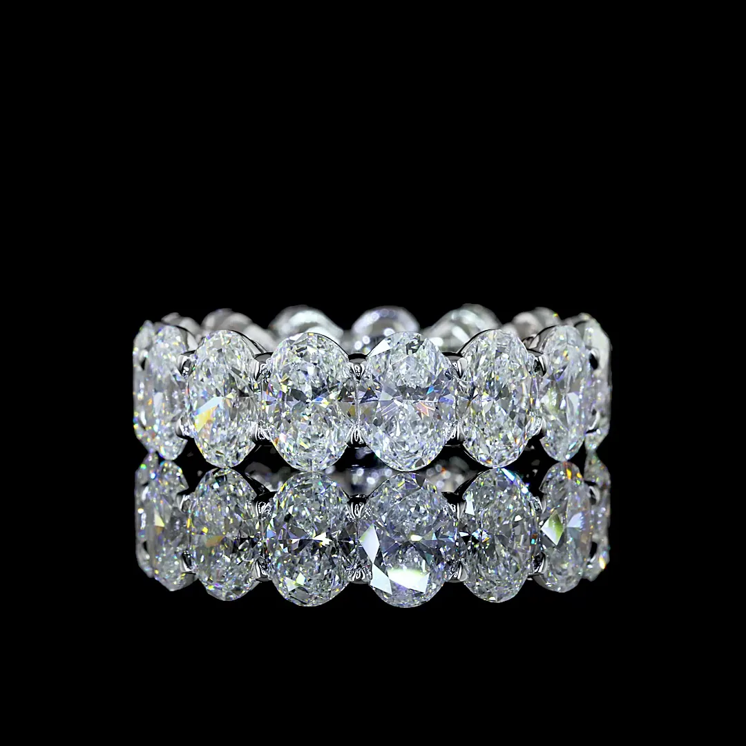 8.13 Cts 14k White Gold Oval Shape Eternity Band Ring