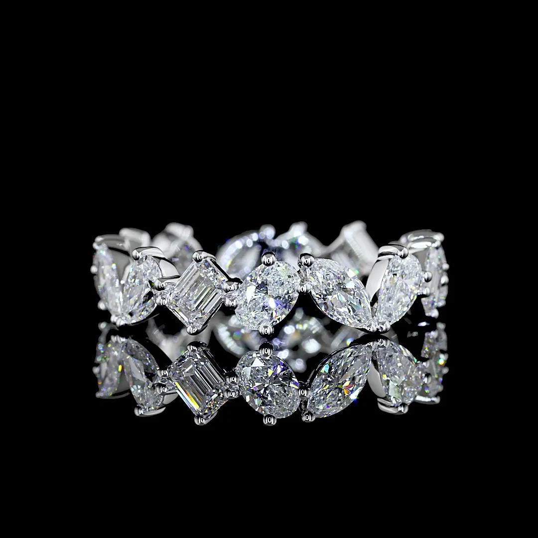 3.15 Cts 14k White Gold Mix Shape Eternity Band Eternity Band