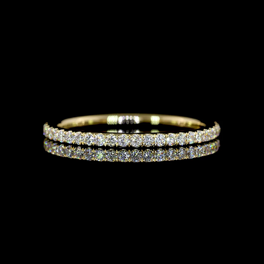 0.25 Cts 14k Yellow Gold Round Shape 3/4 Band Eternity Band