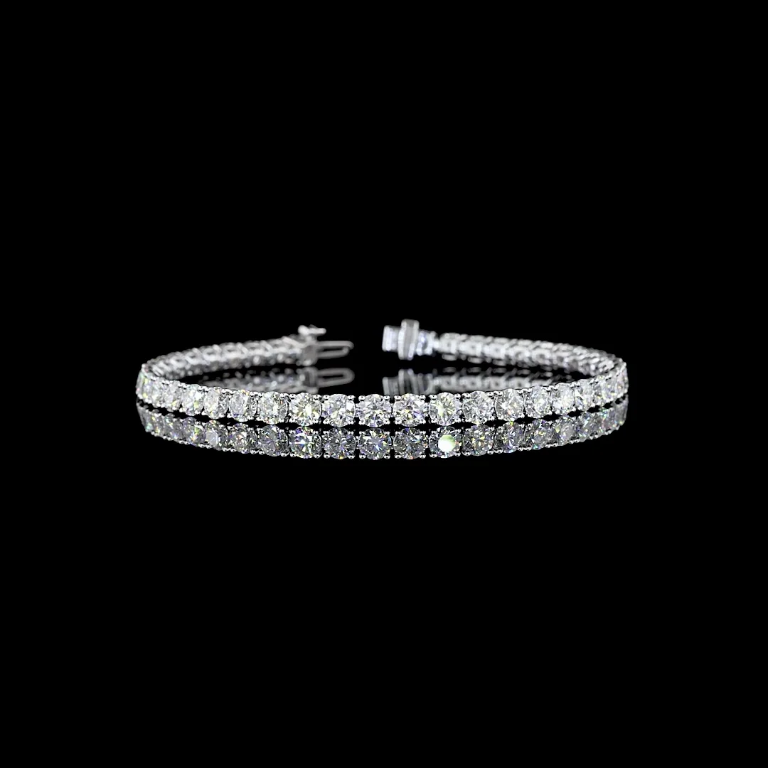 9.44 Cts 14k White Gold Round Shape Tennis Bracelet