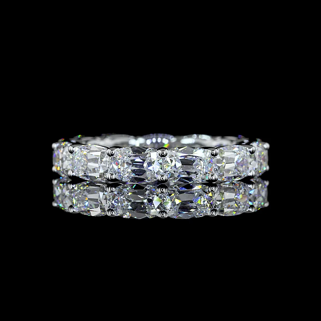 4.16 Cts 14k White Gold Antique Cushion Shape Eternity Band Eternity Band