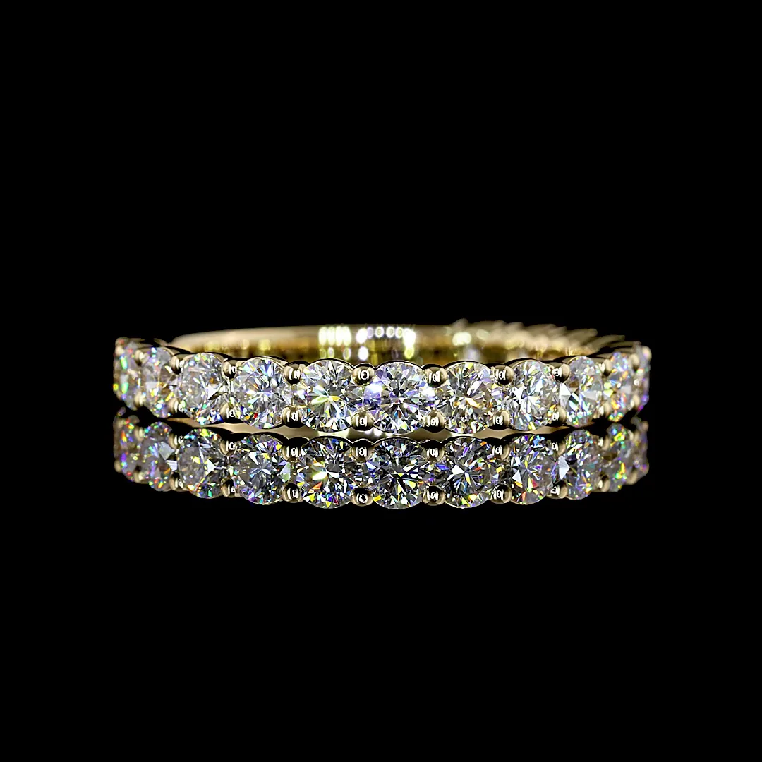 1.11 Cts 14k Yellow Gold Round Shape 3/4 Band Eternity Band