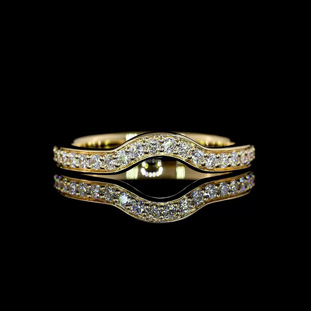 0.39 Cts 14k Yellow Gold Round Shape Eternity Band Eternity Band