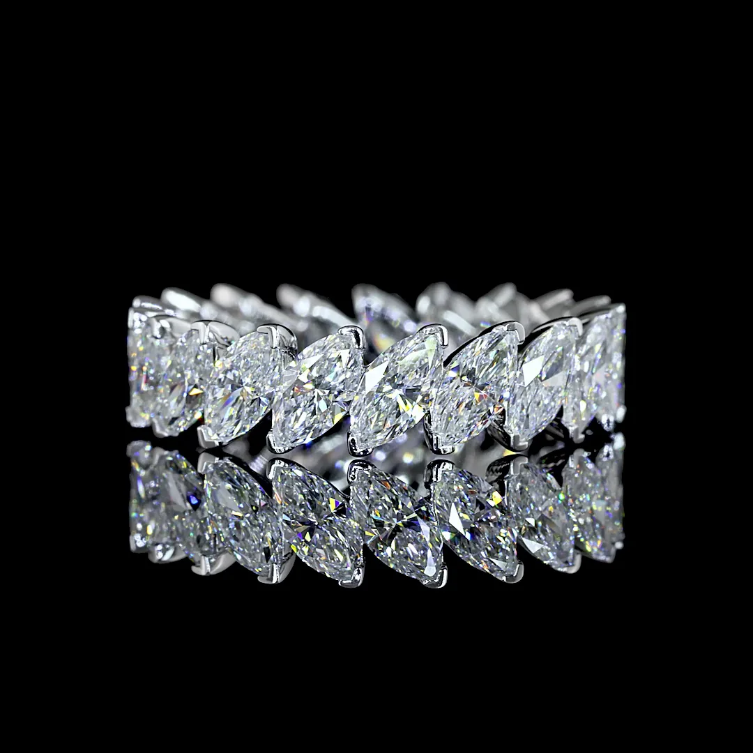 3.08 Cts 14k White Gold Marquise Shape Eternity Band Eternity Band