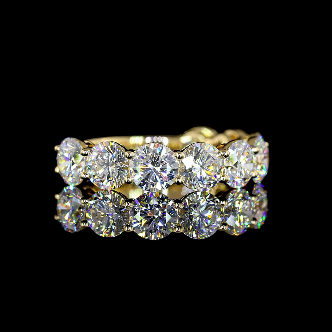 3.97 Cts 14k Yellow Gold Round Shape 3/4 Band Eternity Band
