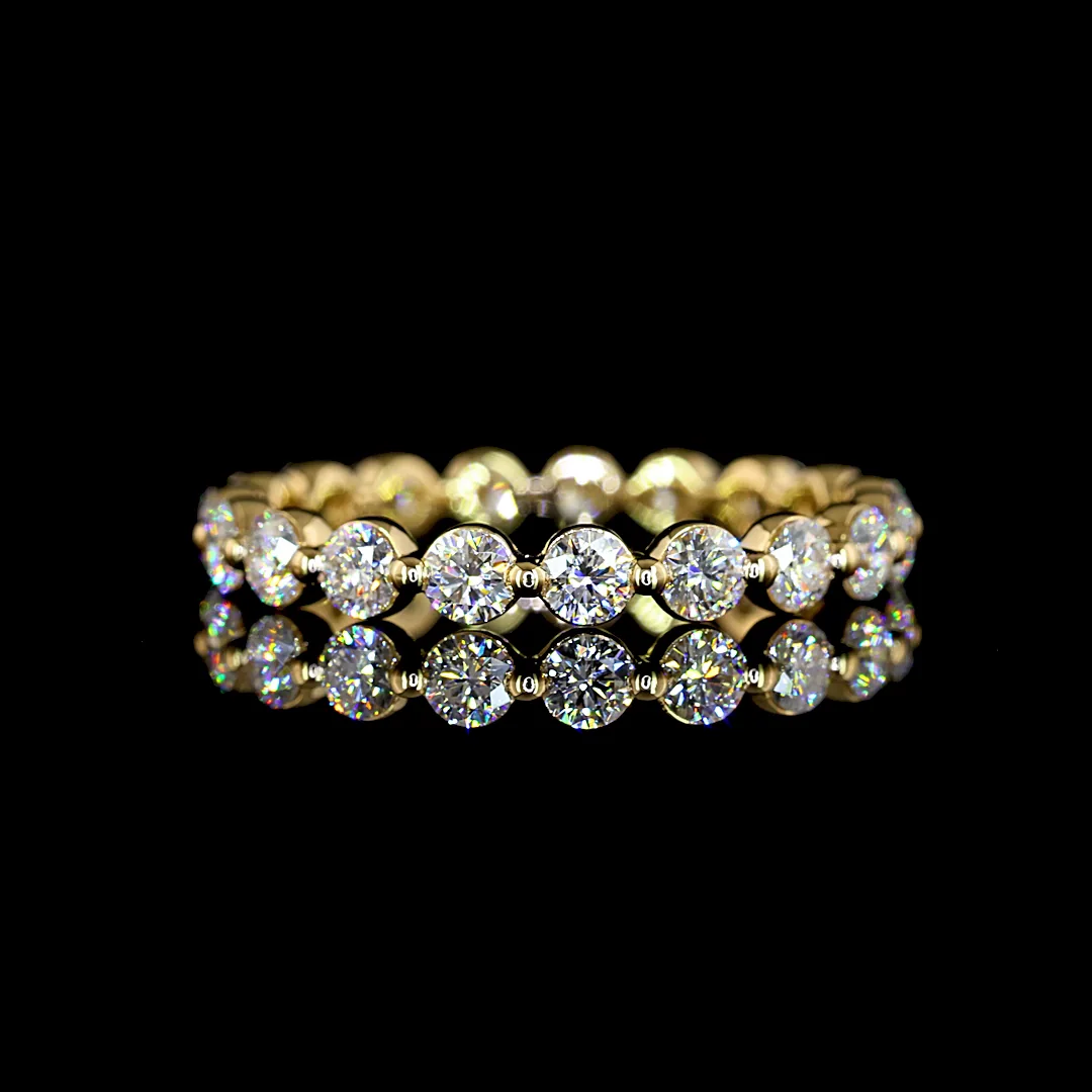 1.07 Cts 18k Yellow Gold Round Shape Eternity Band Eternity Band