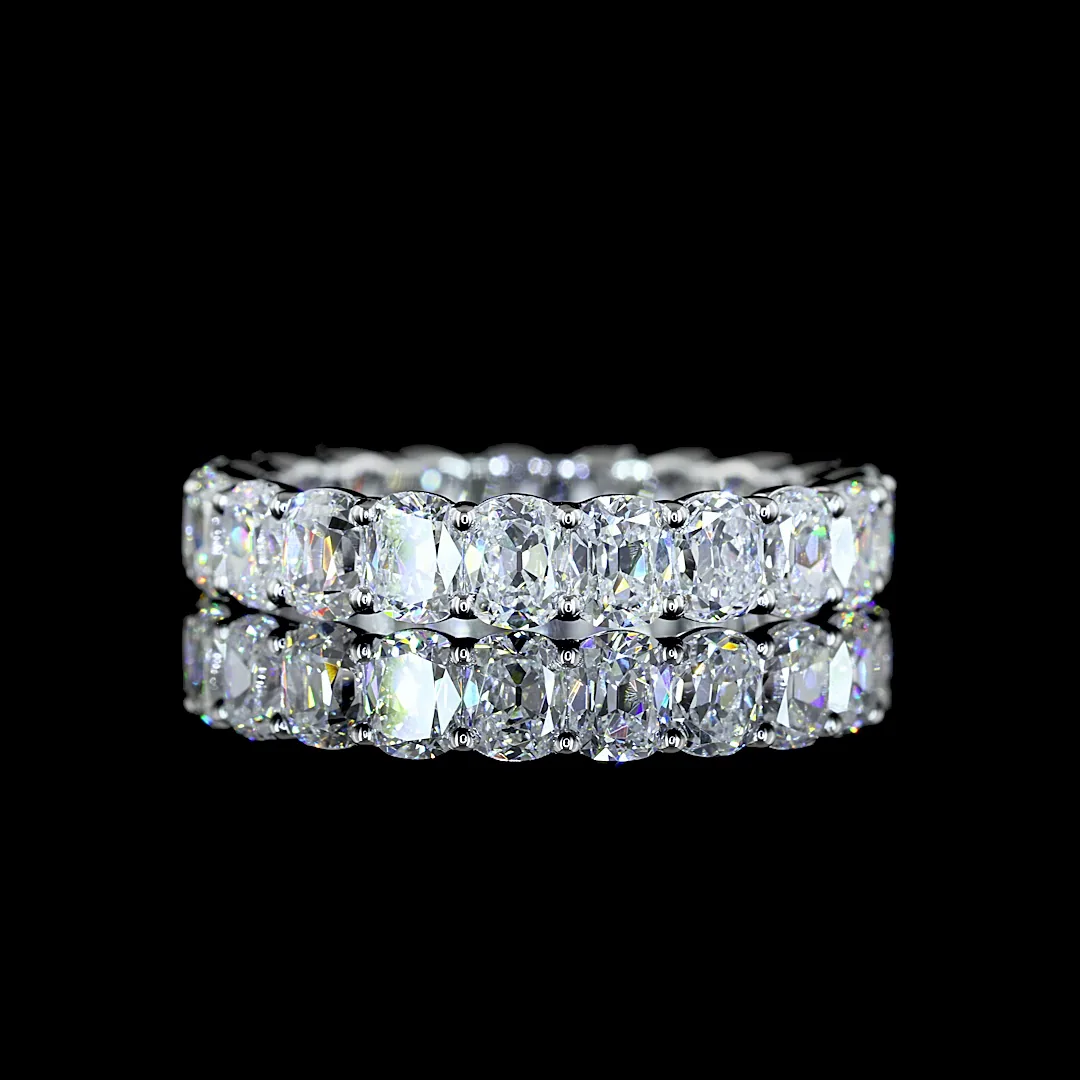 3.58 Cts 14k White Gold Antique Cushion Shape Eternity Band Eternity Band