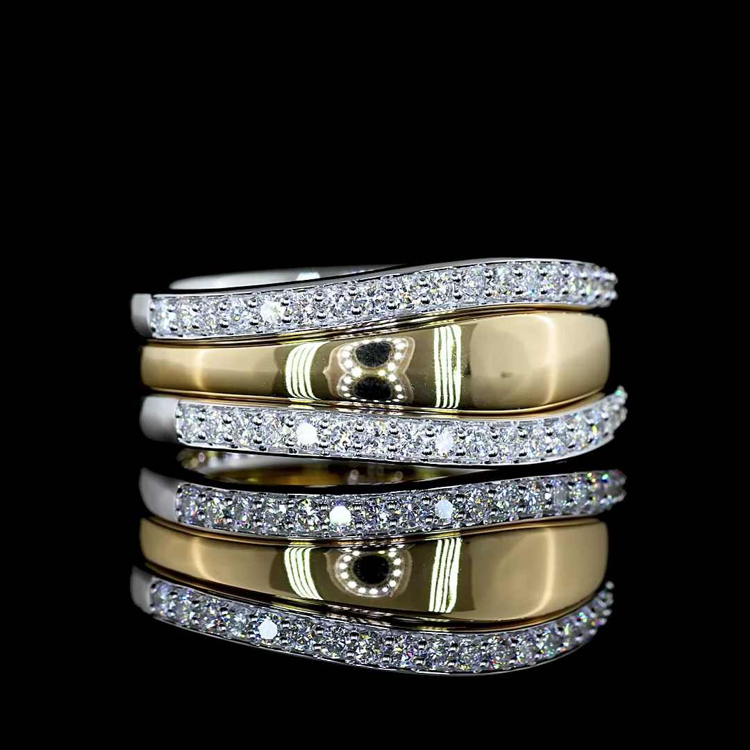 0.4 Cts 14k Two Tone Round Shape Special Ring