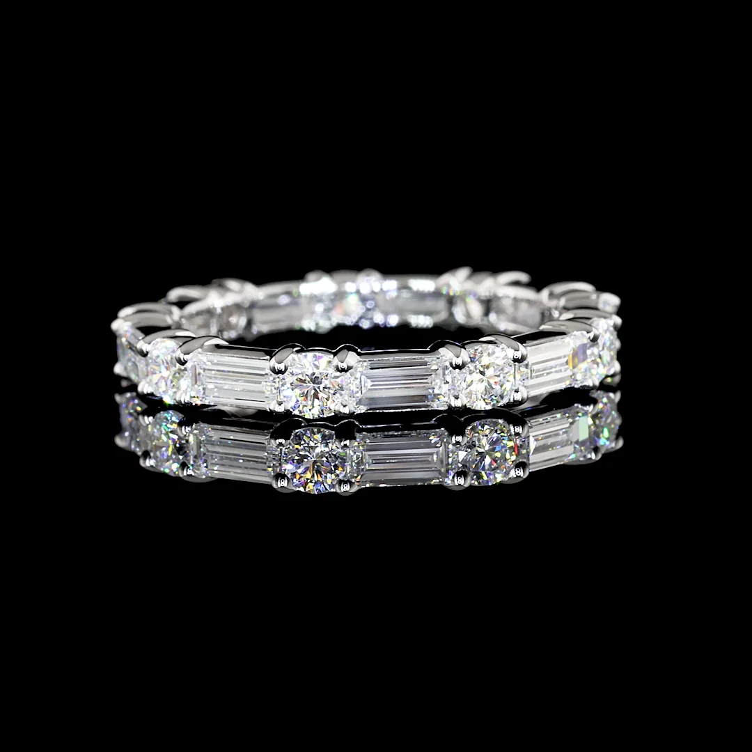 1.68 Cts 14k White Gold Mix Shape Eternity Band Eternity Band