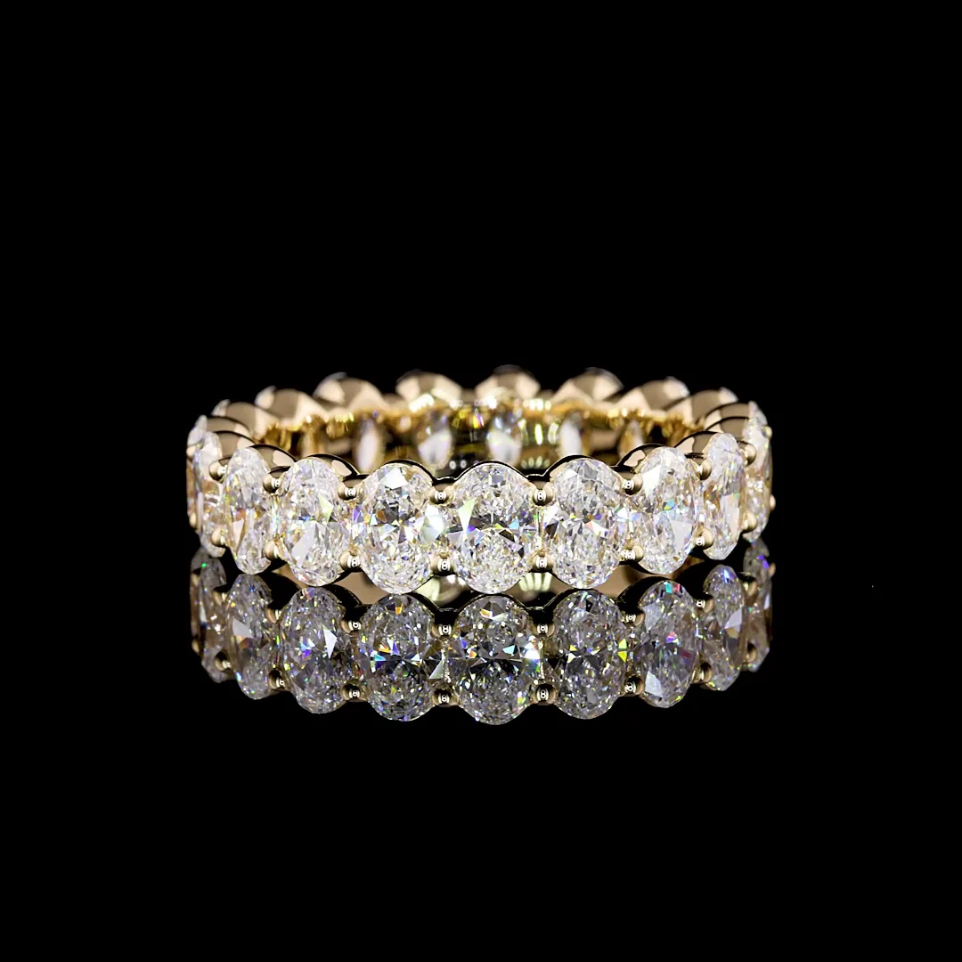 3.31 Cts 14k Yellow Gold Oval Shape Eternity Band Eternity Band