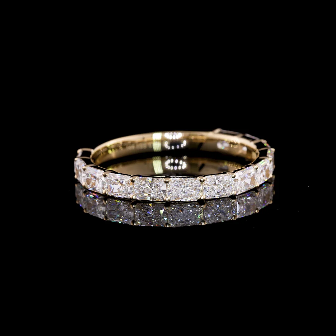 1.21 Cts 14k Yellow Gold Radiant Shape 3/4 Band Eternity Band