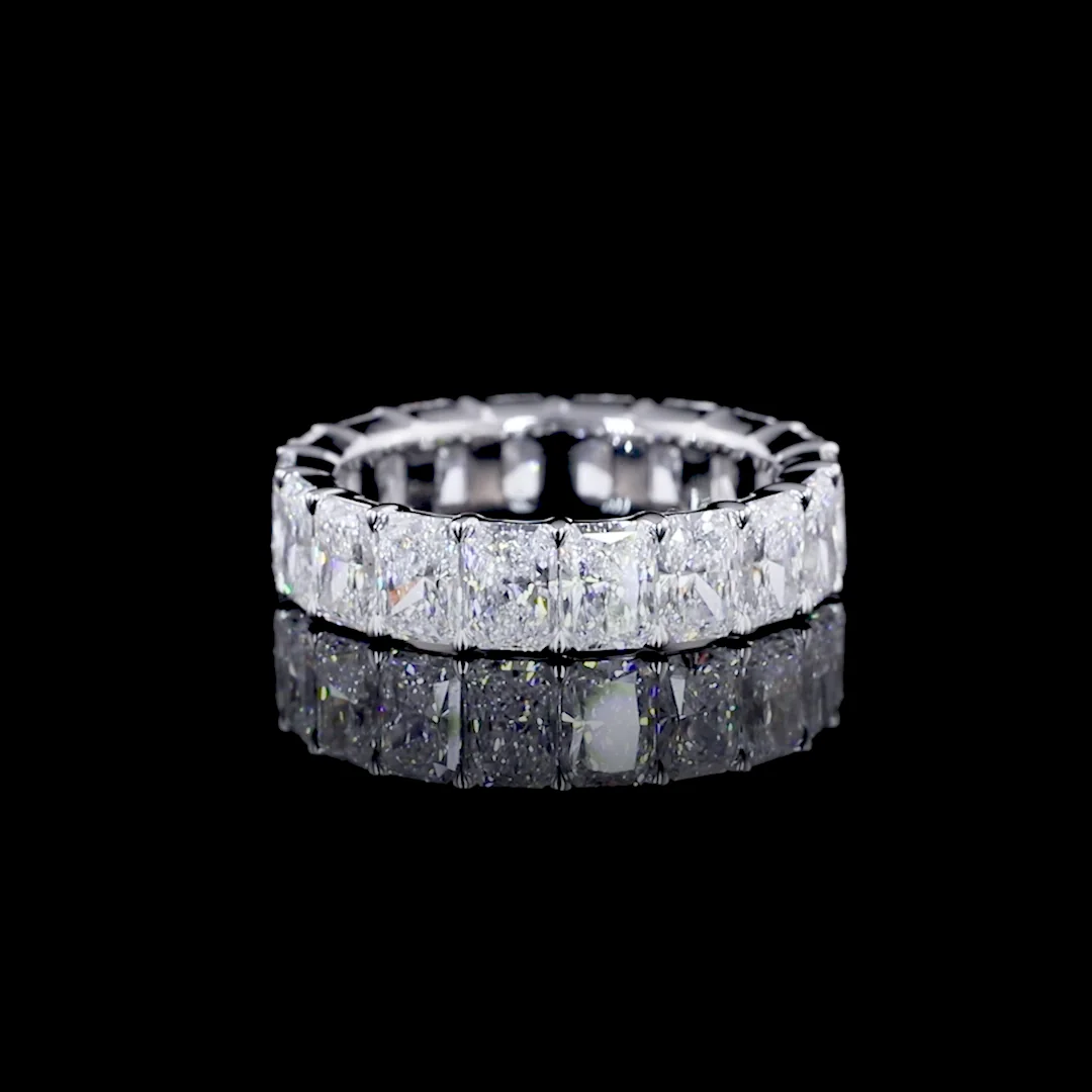 5.61 Cts 14k White Gold Radiant Shape Eternity Band Eternity Band