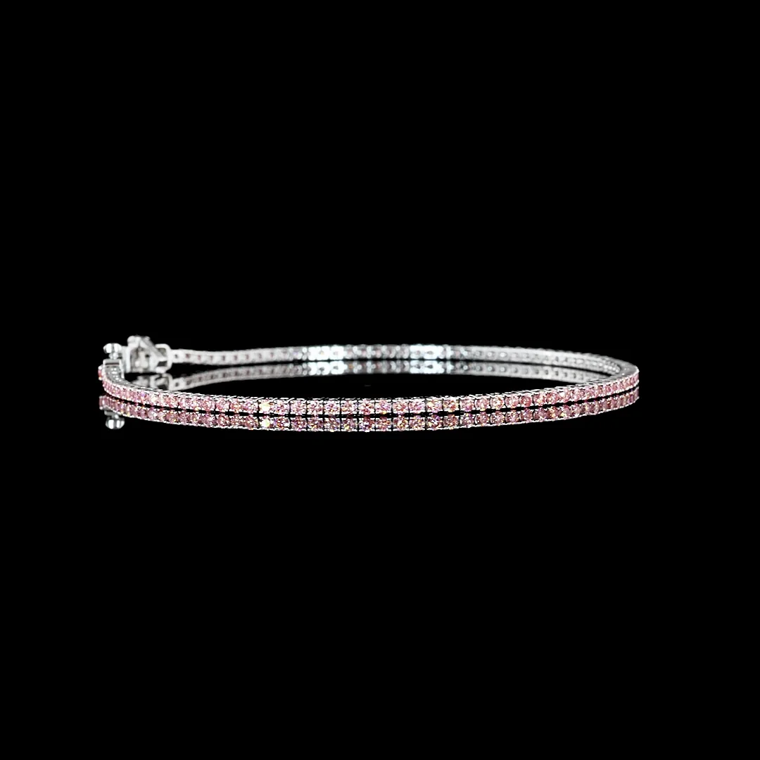 1.64 Cts 14k White Gold Round Shape Tennis Bracelet