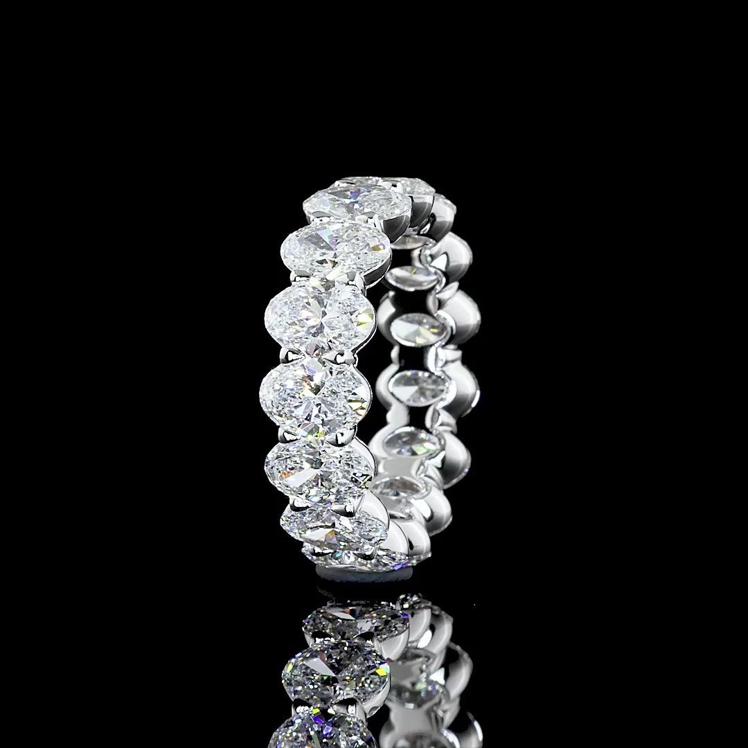 7.51 Cts 18k White Gold Oval Shape Eternity Band Eternity Band