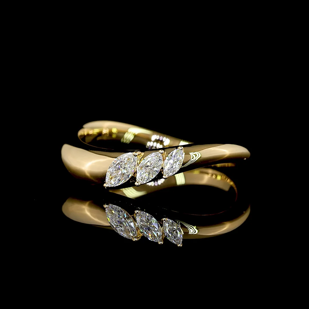 0.18 Cts 18k Yellow Gold Marquise Shape Special Eternity Band