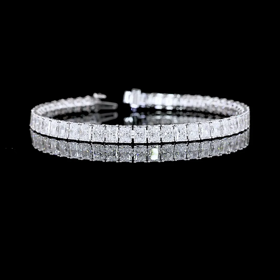 13.25 Cts 14k White Gold Radiant Shape Tennis Bracelet