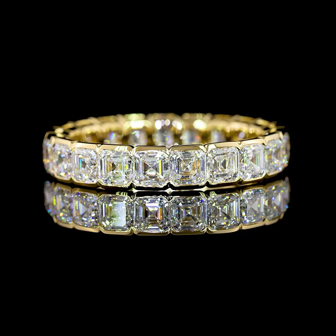 3.05 Cts 14k Yellow Gold Asscher Shape Eternity Band Eternity Band