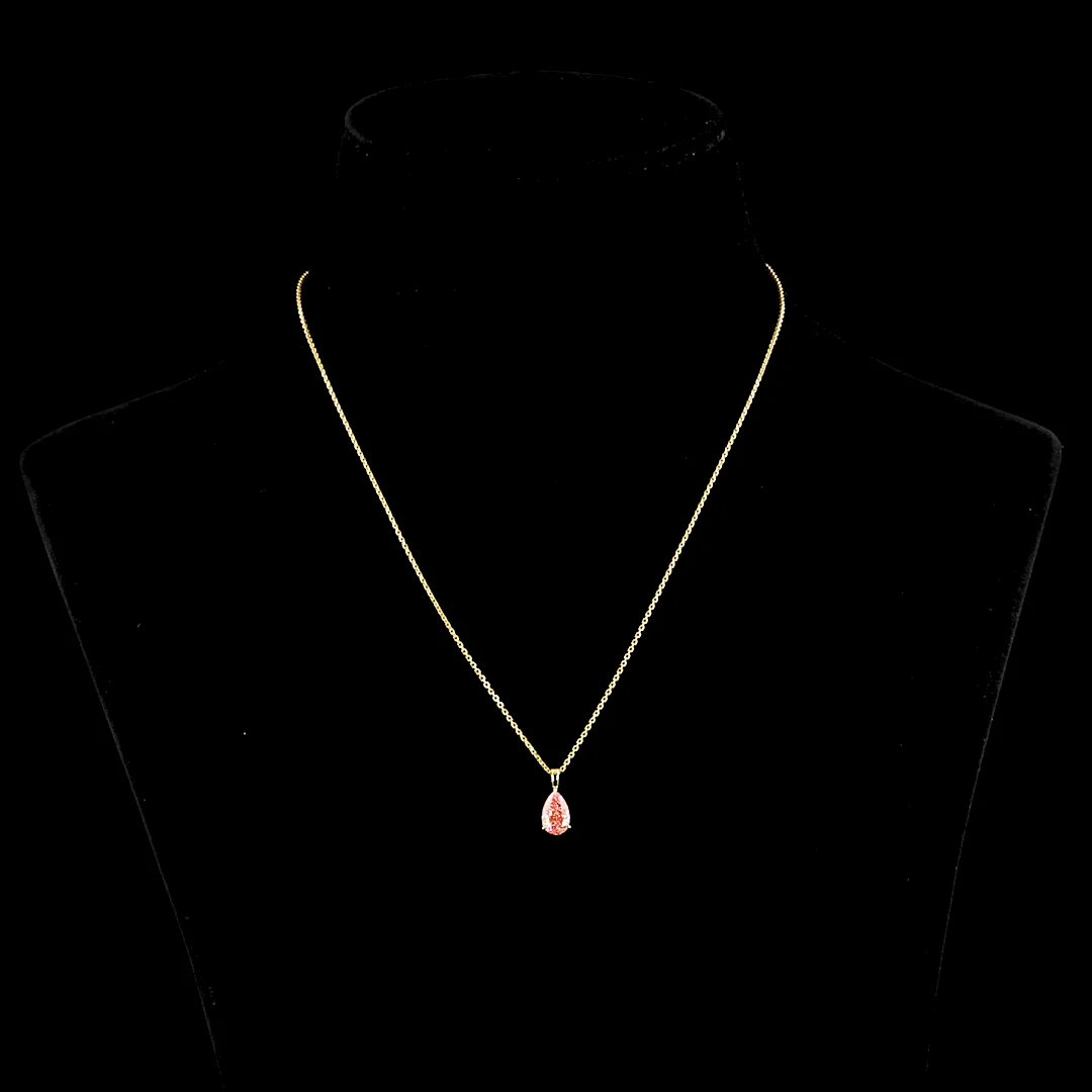 1.12 Cts 14k Yellow Gold Pear Shape Solitaire Pendant