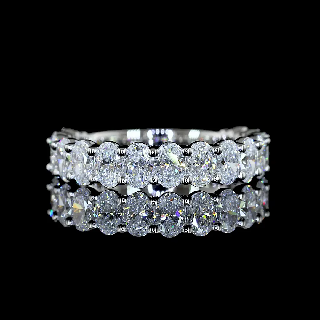 1.59 Cts Platinum Oval Shape 3/4 Band Eternity Band