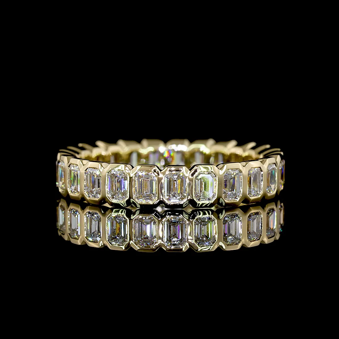 1.7 Cts 14k Yellow Gold Emerald Shape Eternity Band Eternity Band