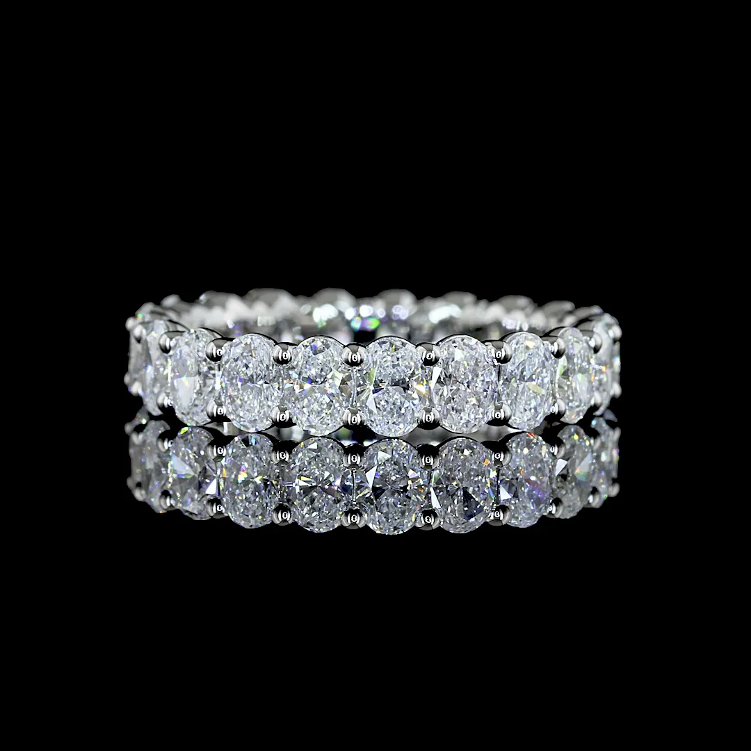 2.69 Cts Platinum Oval Shape Eternity Band Eternity Band