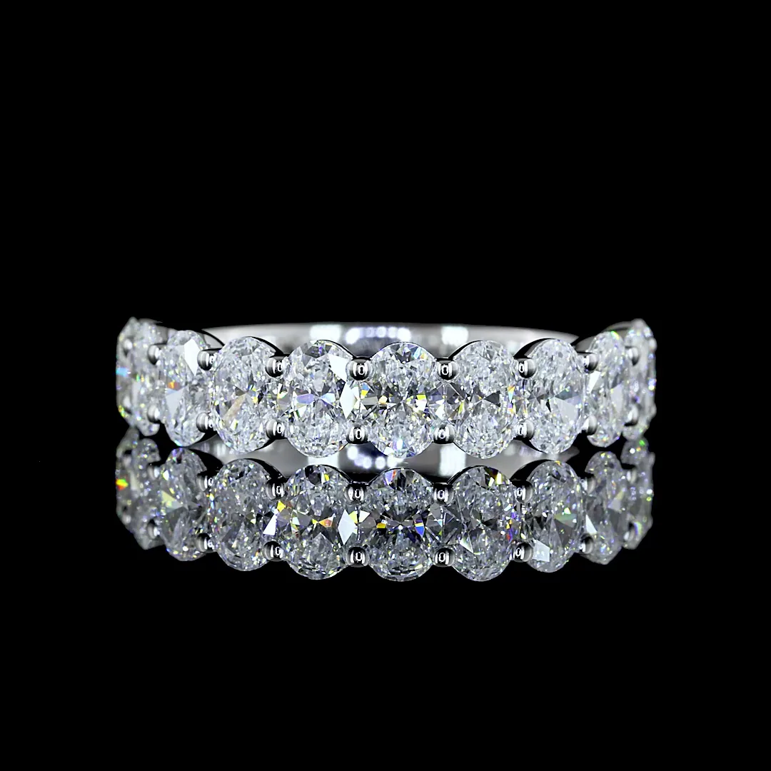 1.77 Cts 14k White Gold Oval Shape Half Eternity Eternity Band