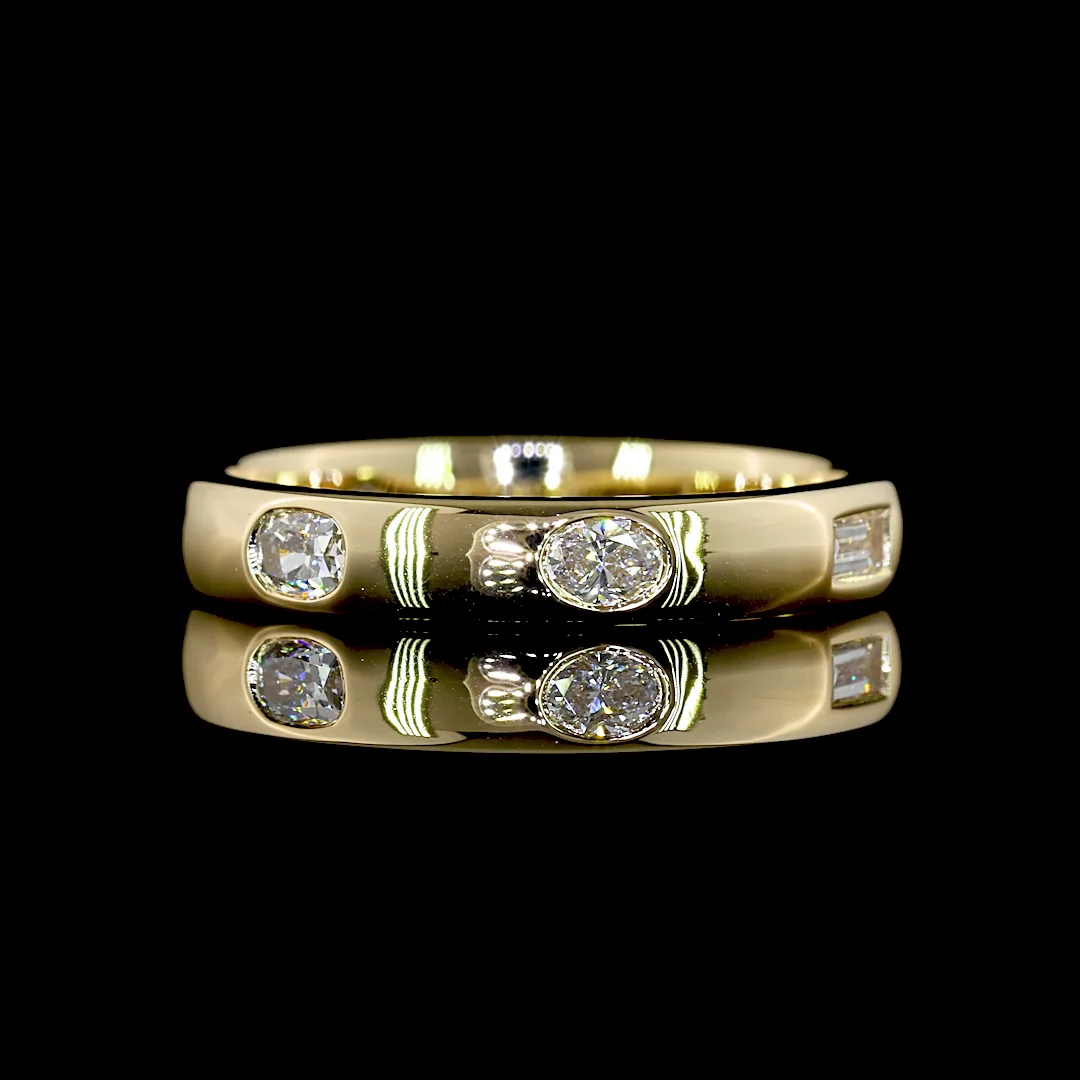 0.31 Cts 14k Yellow Gold Mix Shape Eternity Band Eternity Band