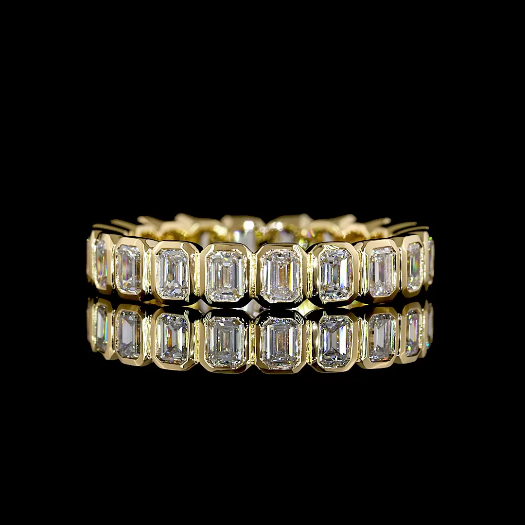 1.6 Cts 18k Yellow Gold Emerald Shape Eternity Band Eternity Band