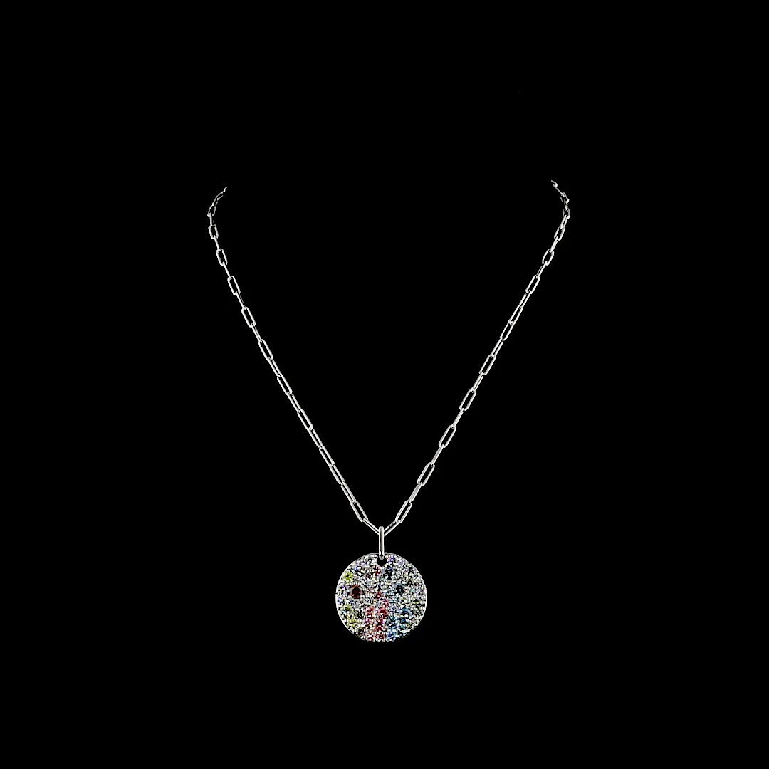 5.22 Cts 14k White Gold Round Shape Pendant Pendant