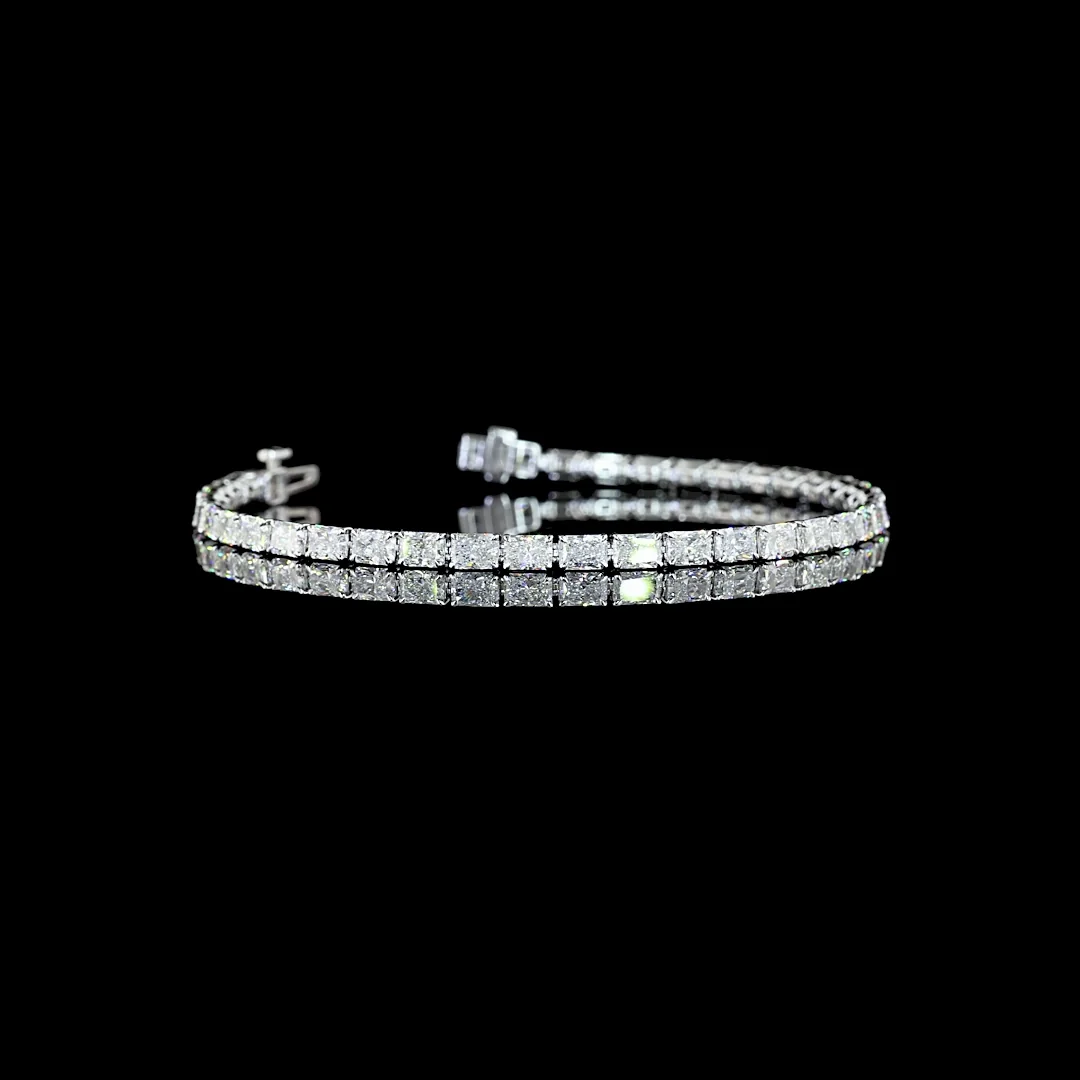 6.99 Cts 14k White Gold Radiant Shape Tennis Bracelet