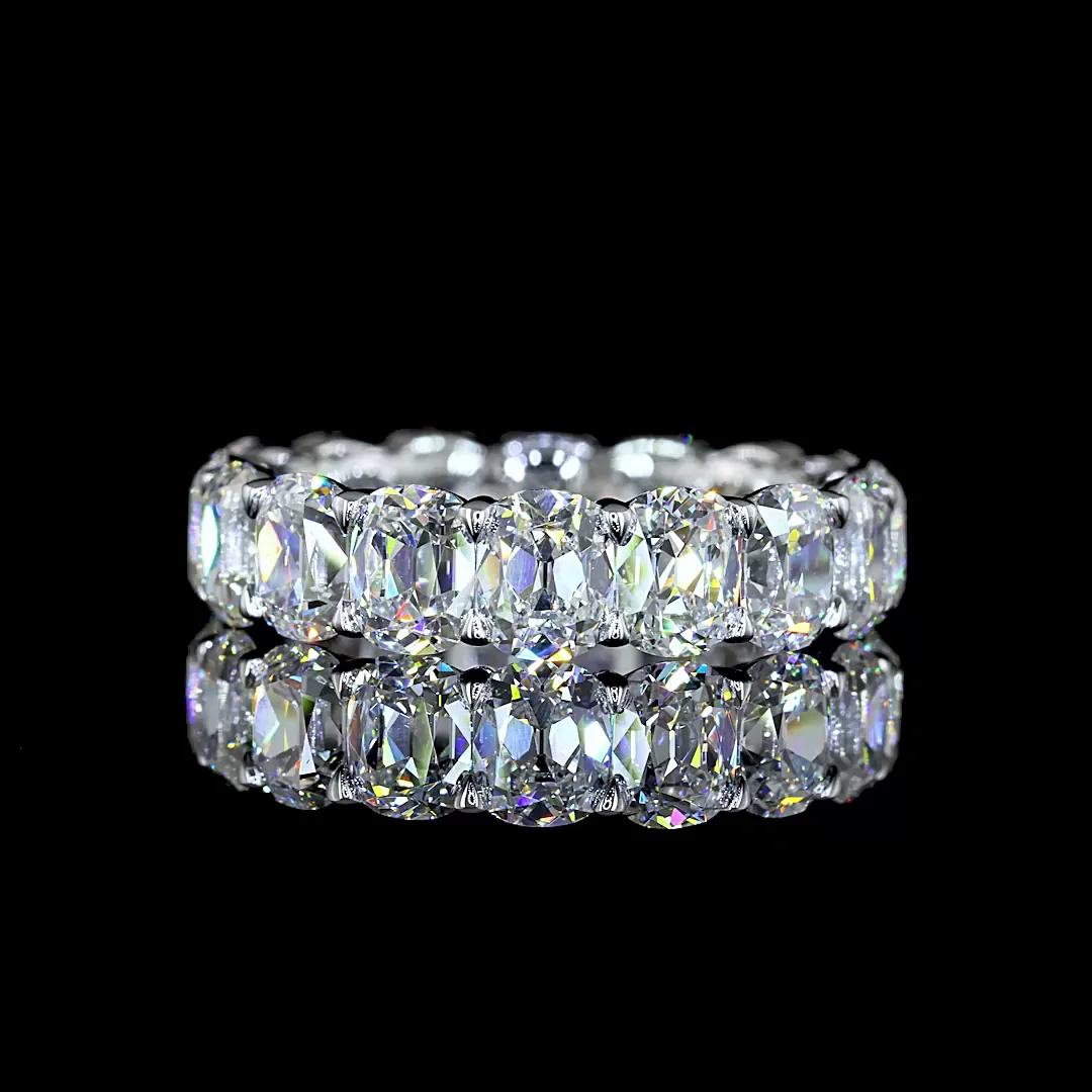 7.27 Cts 14k White Gold Antique Cushion Shape Eternity Band Eternity Band