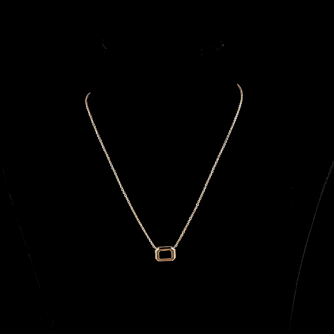 0 Cts 14k Rose Gold Shape Solitaire Pendant