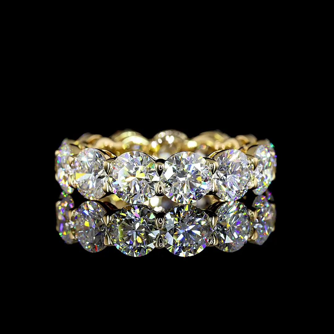 8.14 Cts 14k Yellow Gold Round Shape Eternity Band Eternity Band
