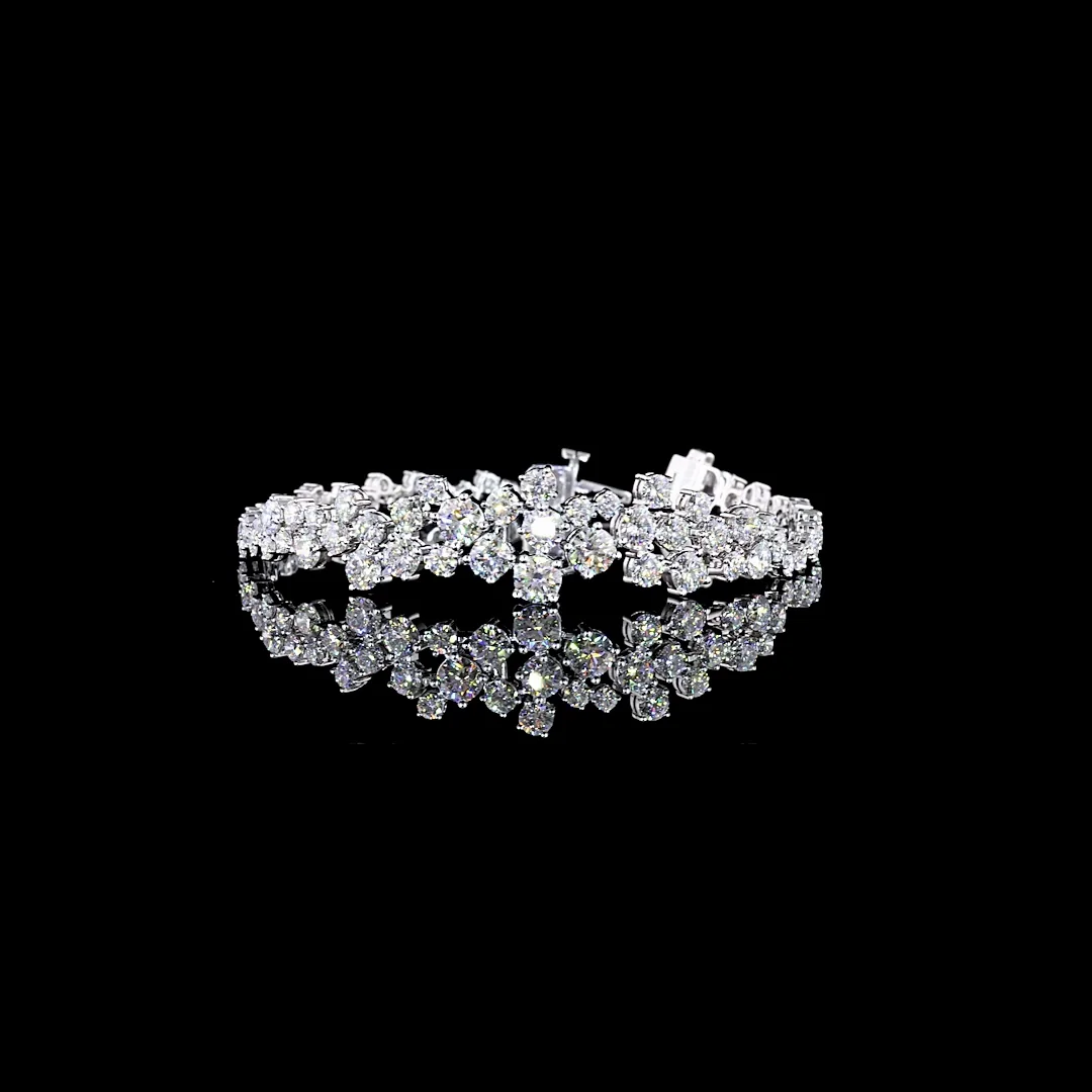 9.74 Cts 14k White Gold Round Shape Special Bracelet