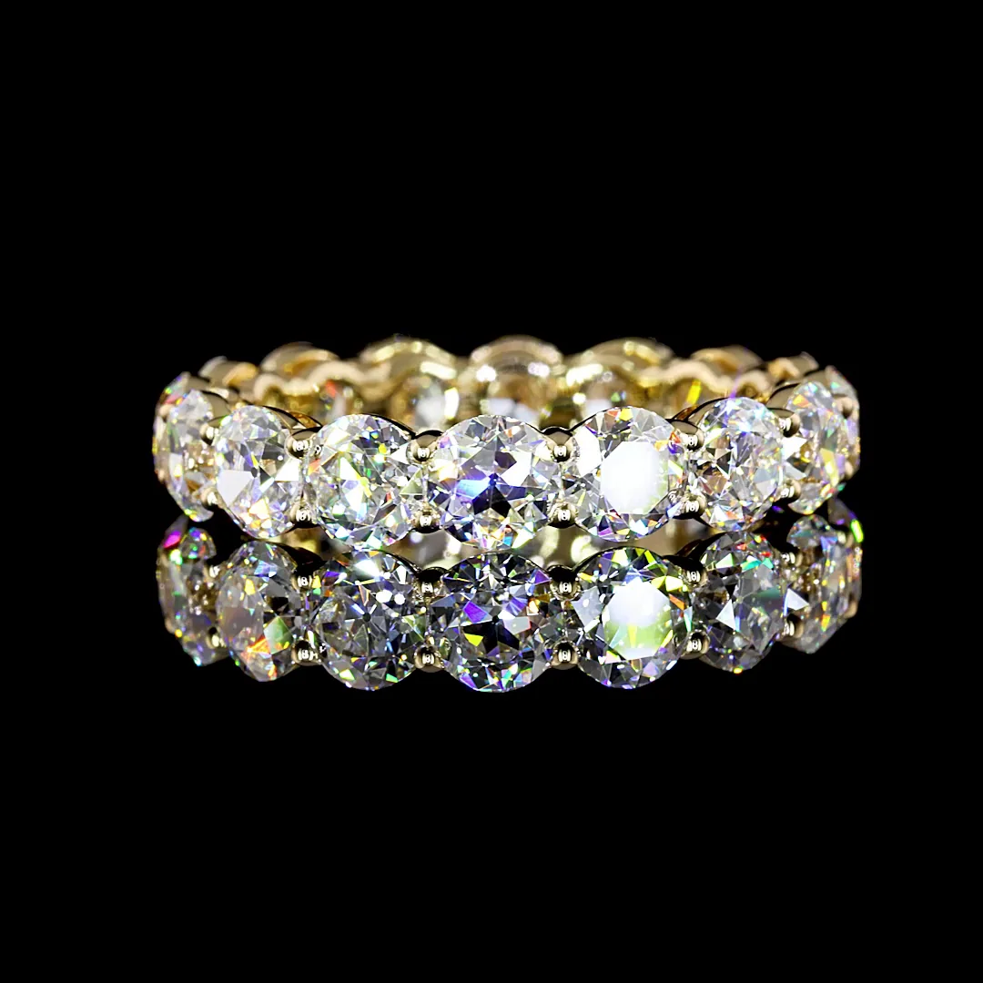 4.31 Cts 14k Yellow Gold Old European Brilliant Shape Eternity Band Eternity Band