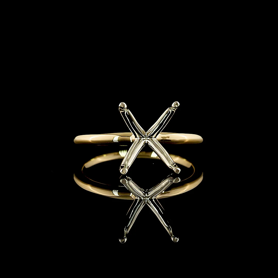 0 Cts 18k Two Tone Shape Solitaire Ring