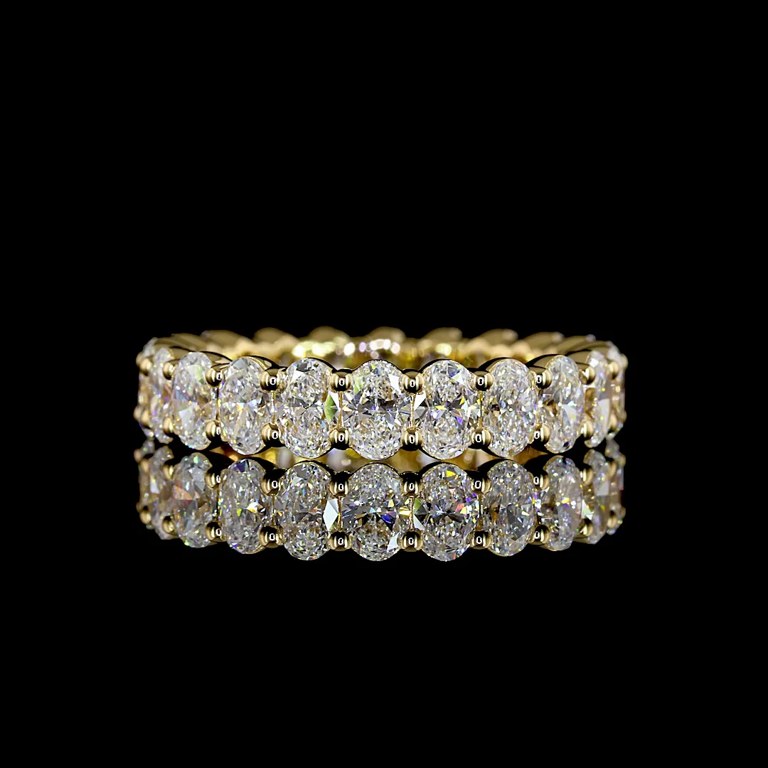 2.97 Cts 18k Yellow Gold Oval Shape Eternity Band Eternity Band