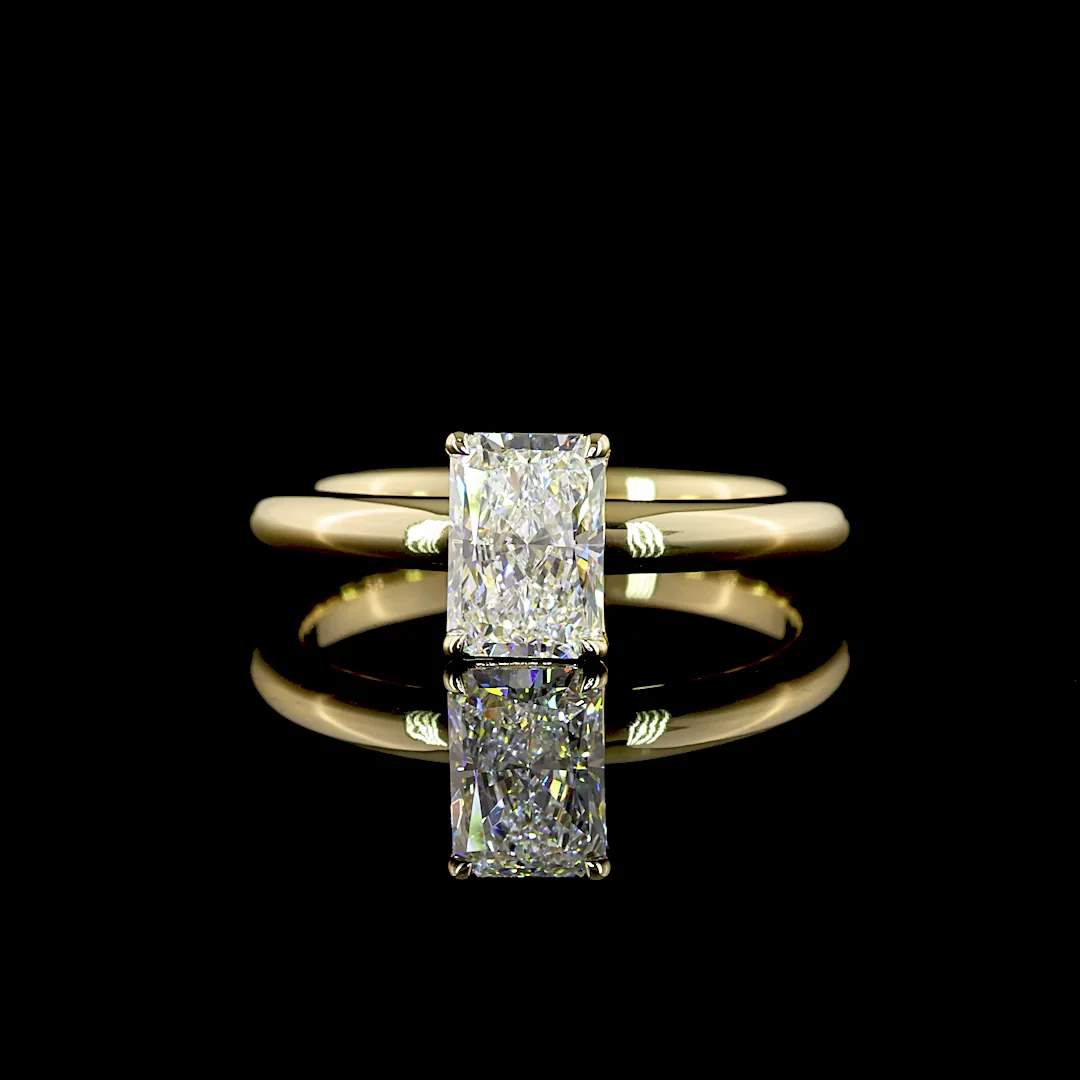 1.04 Cts 14k Yellow Gold Radiant Shape Solitaire Ring