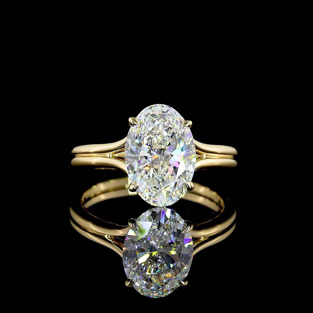 2.53 Cts 14k Yellow Gold Oval Shape Solitaire Ring