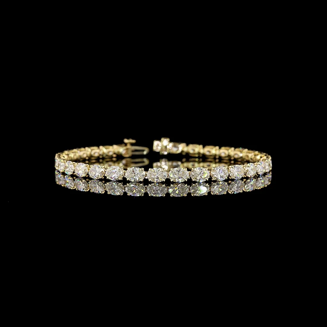 10.55 Cts 14k Yellow Gold Oval Shape Tennis Bracelet