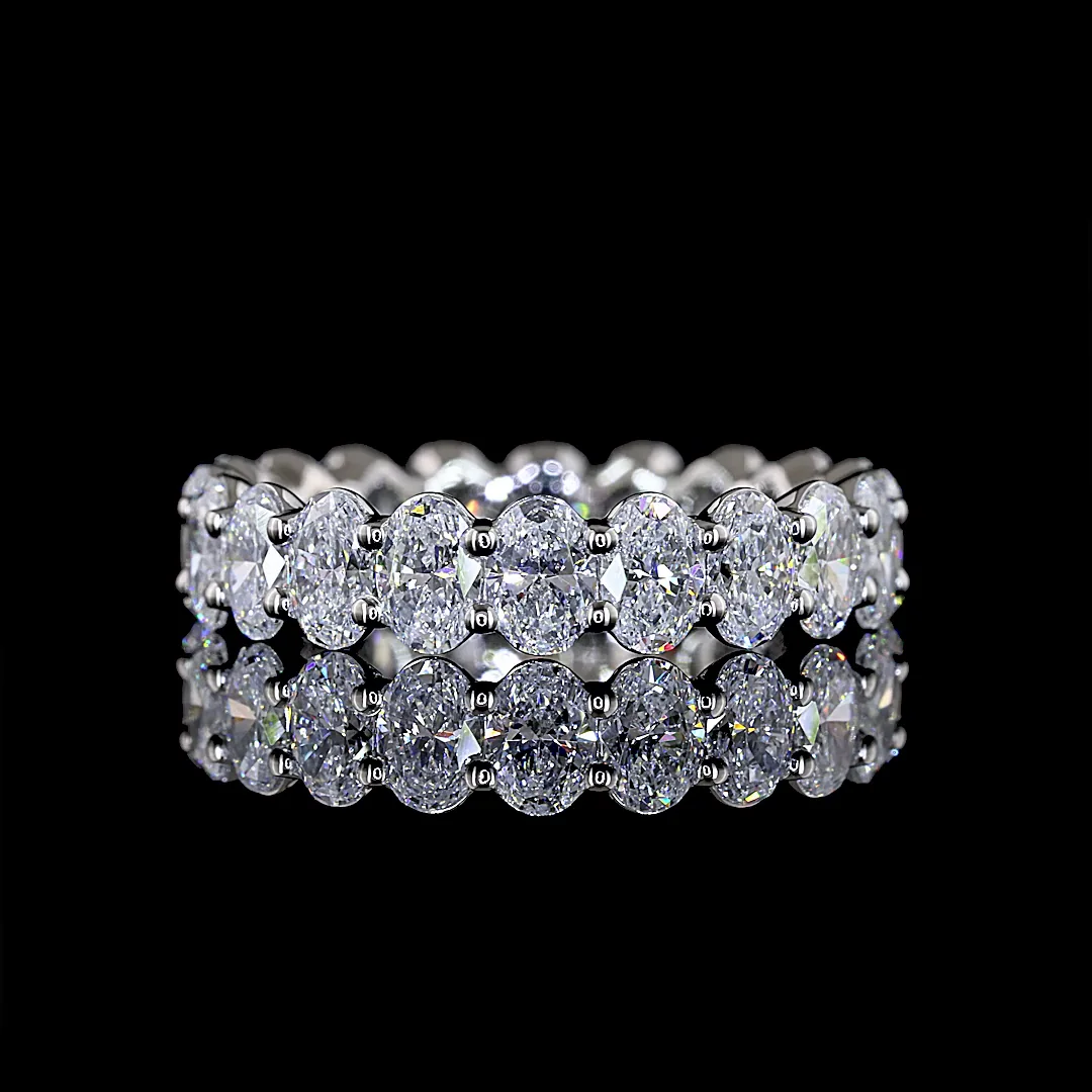 2.1 Cts Platinum Oval Shape Eternity Band Ring