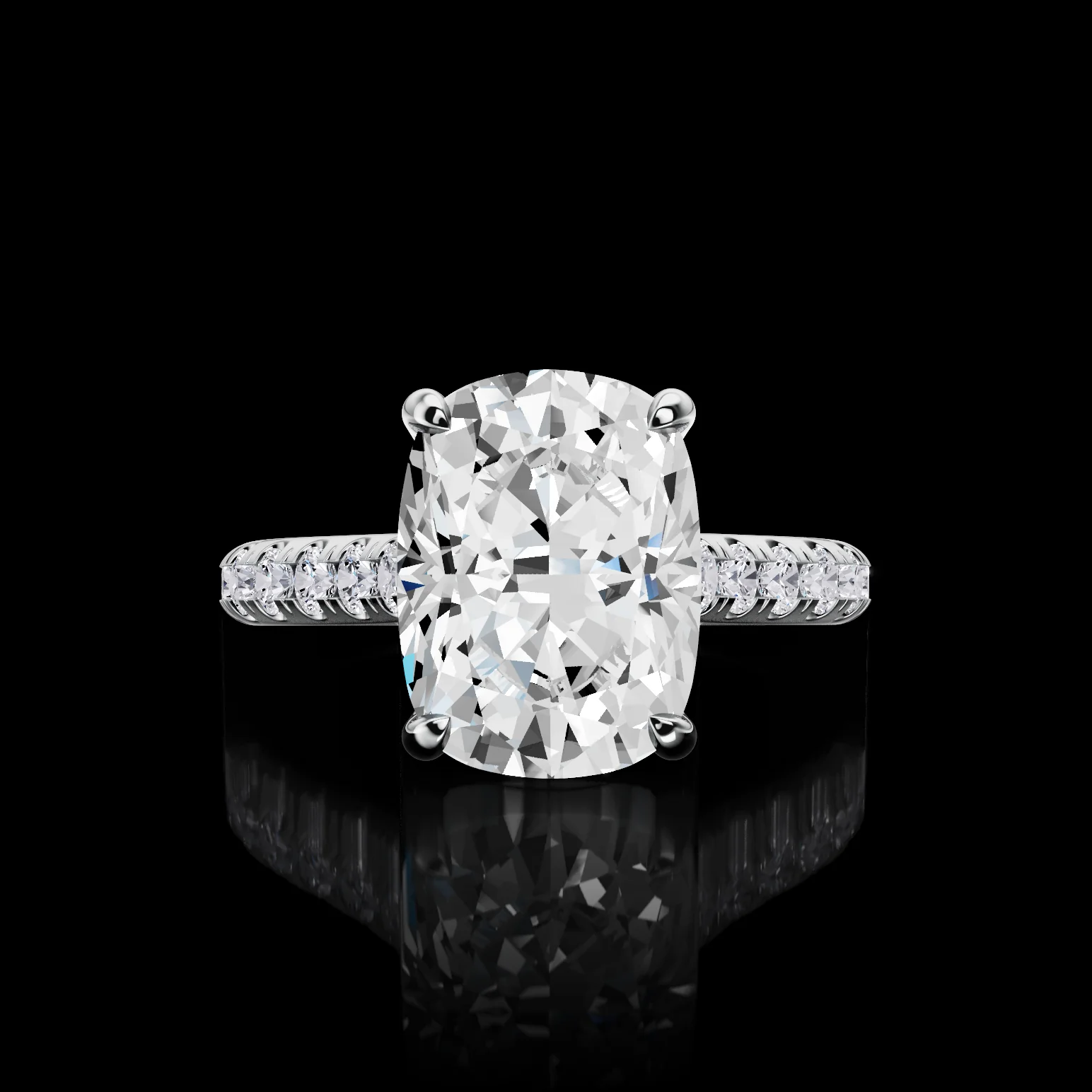 0.68 Cts Platinum Shape Hidden Halo Ring